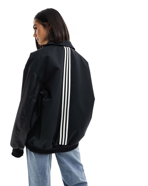 Giacca stile college oversize nera di Adidas Originals in Black
