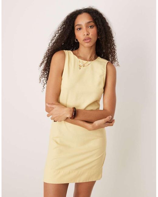Pimkie Natural Linen Blend Sleeveless Mini Dress