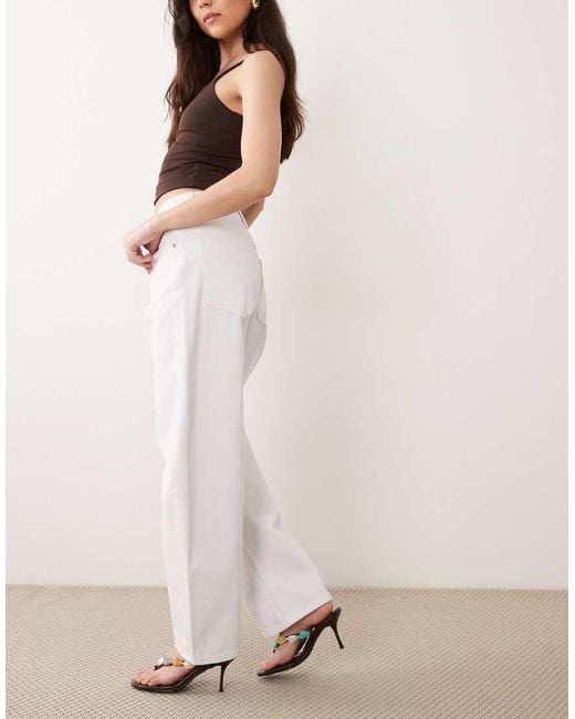 ASOS Natural Slim Barrel Jeans