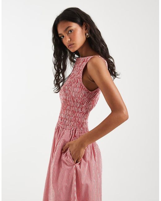 Gap Pink Ruffle Body Midi Dress