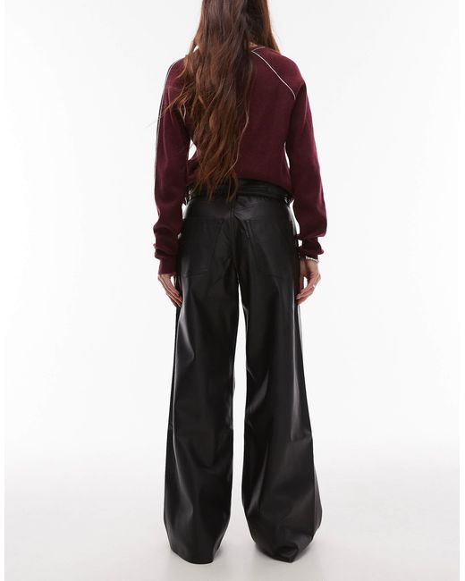 Levi's Black Xl Straight Loose Fit Faux Leather Jeans