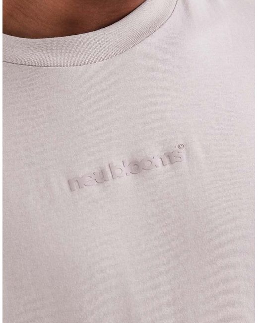 ASOS Natural Oversized T-shirt With Floral Back Print for men