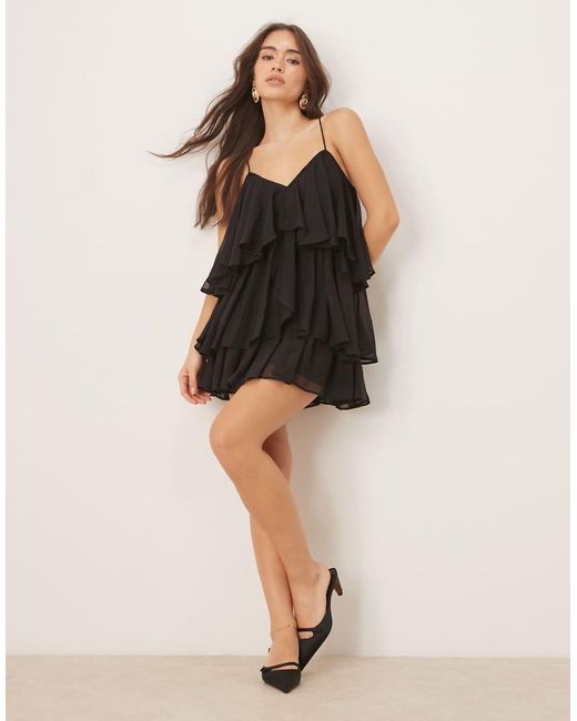 ASOS Natural Tiered Cami Layered Mini Dress