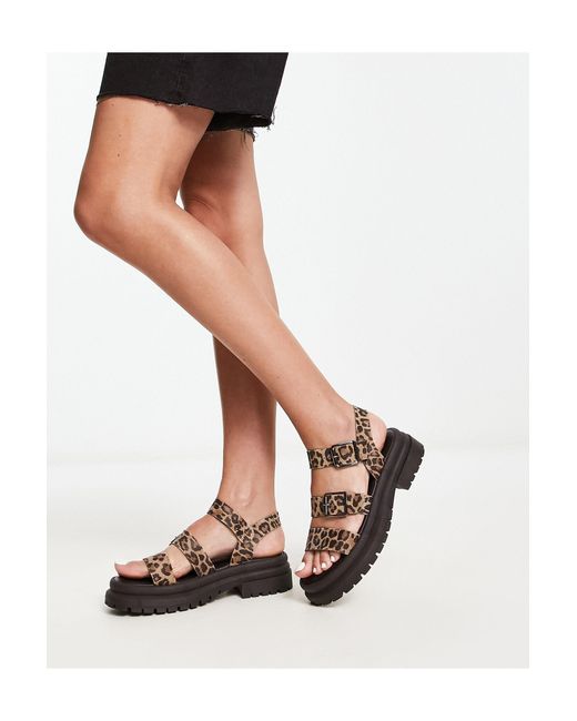 Schuh Tyla Chunky Sandals in Black | Lyst