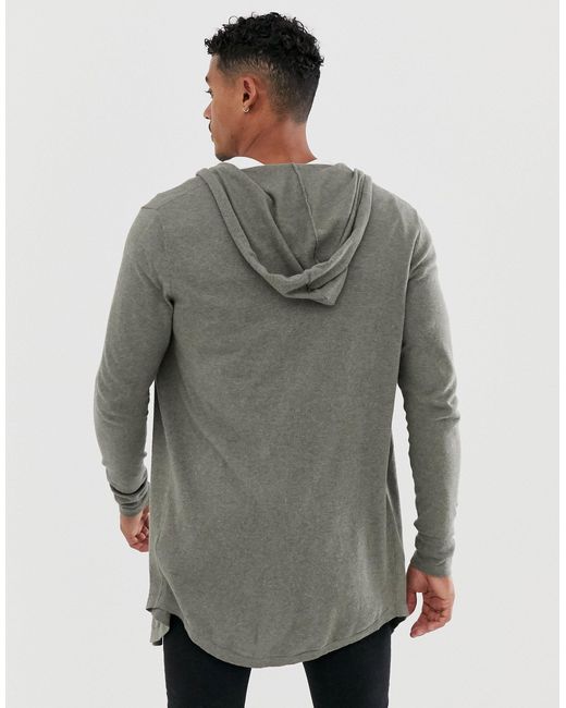 ASOS Cotton Hooded Open Cardigan With 