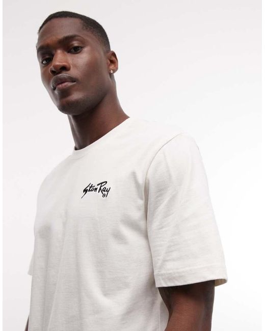 Stan Ray White Script Logo Short Sleeve T-shirt for men
