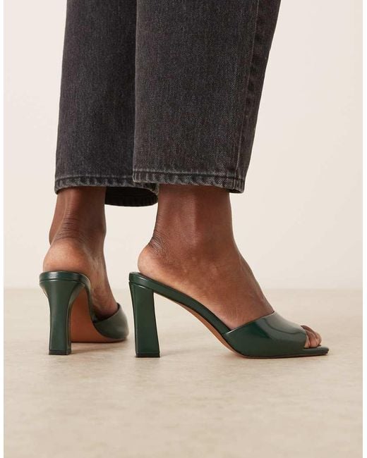 ASOS Black Harp Mid Heel Mules