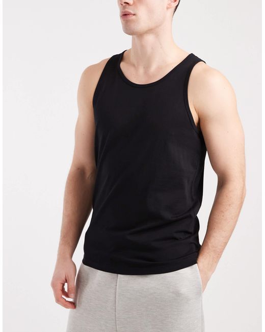 Jack & Jones Black 3 Pack Basic Vests for men