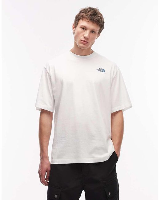 The North Face White Nse Liquid Box Backprint Oversized T-Shirt for men