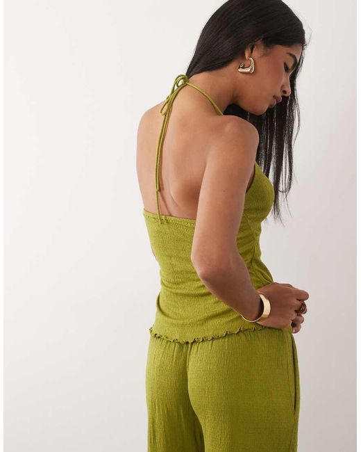 ASOS Green Co-ord Crinkle Cami Top