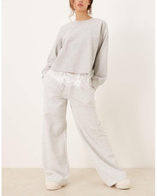 Gina Tricot Natural Low Waist Drawstring Sweatpants