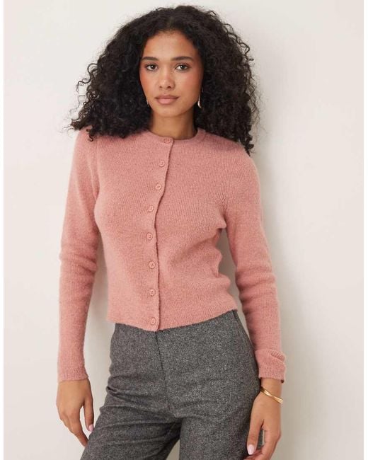 ASOS Multicolor Crew Neck Micro Cardigan
