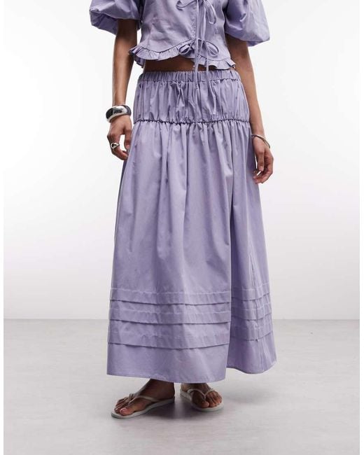Reclaimed Vintage Purple Western Cowgirl Midi Skirt With Pintucks