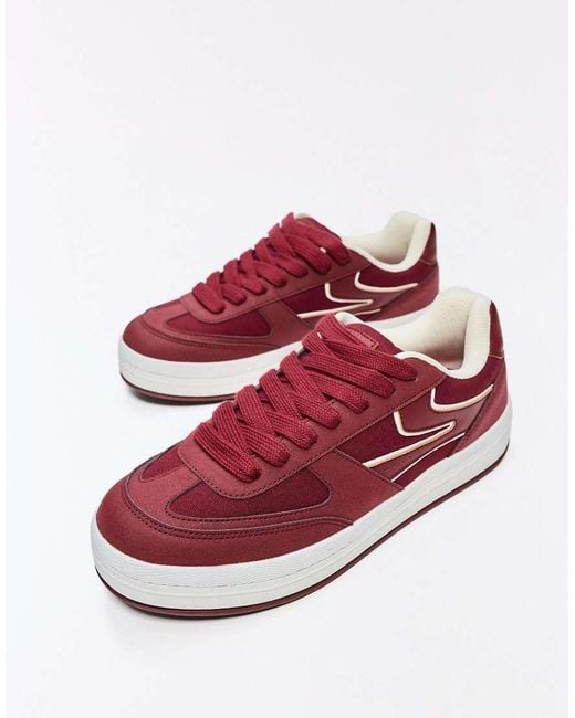 Bershka Red Chunky Trainers for men
