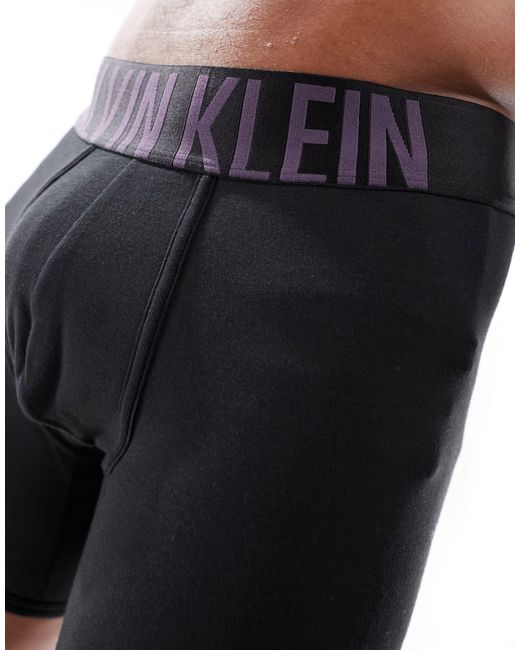 Calvin Klein Black Intense Power 2-pack Boxers With Coloured Logo Waistband for men