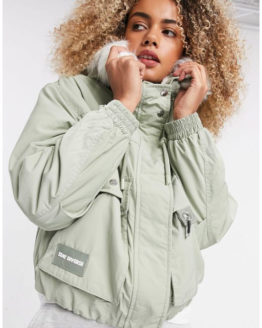 cropped parka jacket