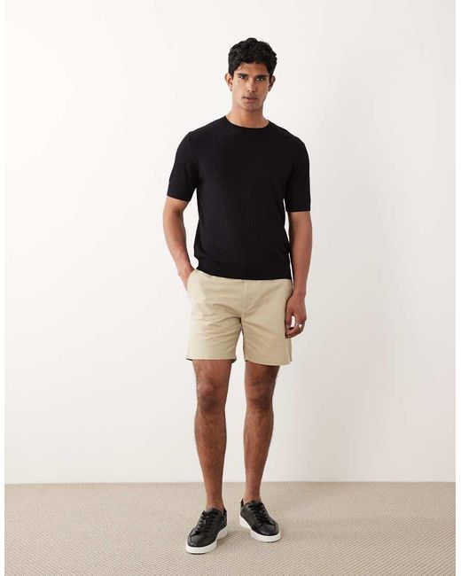 Mango Black Cotton Mix Draw String Shorts for men