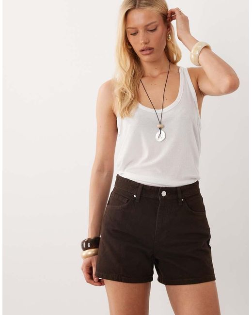 Mango Natural Denim Mini Shorts