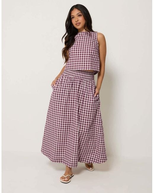 PixieGirl Purple Petite Cotton Gingham Top
