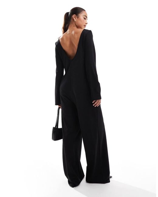 ONLY Black Scoop Back Loose Fit Jumpsuit