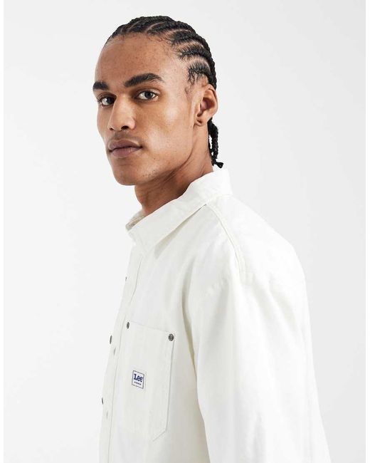 Lee Jeans White Workwear Denim Short Sve Overshirt for men