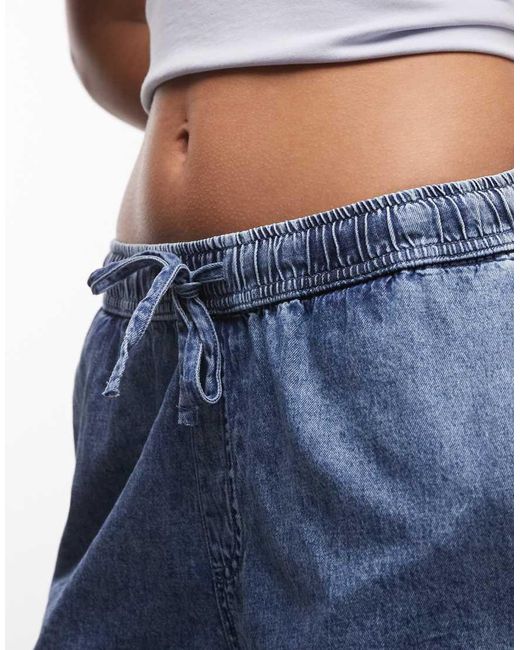 Noisy May White Tie Waist Denim Short