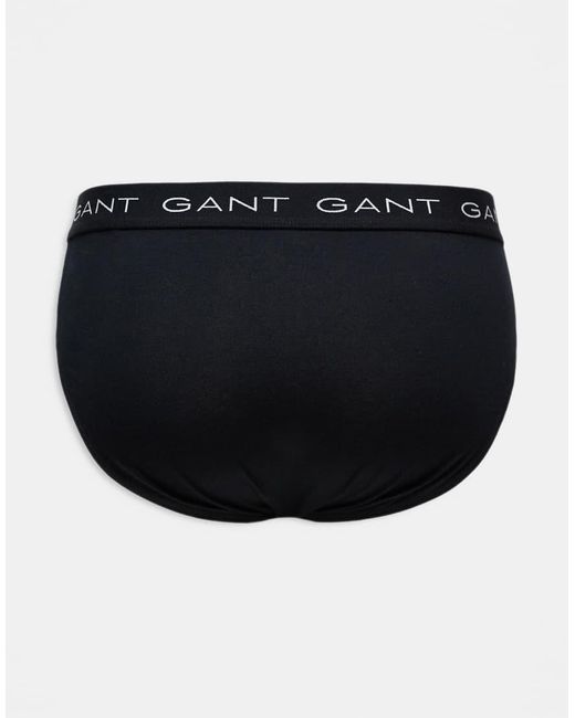 Confezione Da 3 Slip Neri Con Fascia di Gant in Black da Uomo