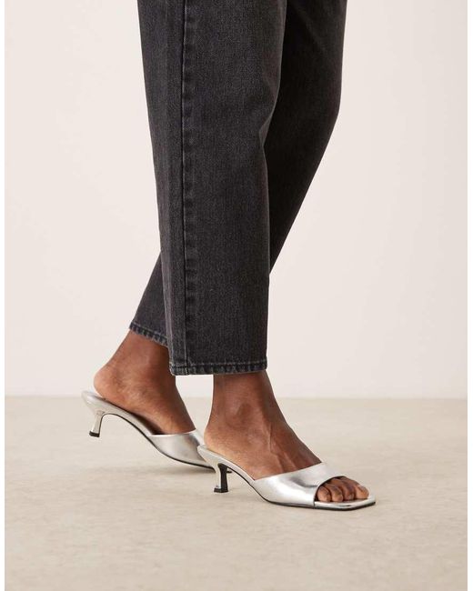 ASOS Metallic Hyper Kitten Heeled Mules