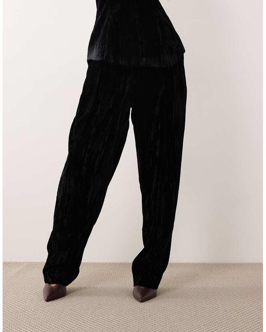 ASOS Black Tailored Velvet Tapered Trousers Co-ord