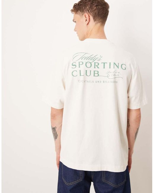 Camiseta Blanca Extragrande De Manga Corta Con Estampado Gráfico Vintage En La Espalda De Abercrombie & Fitch de hombre de color White