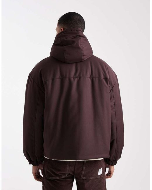 ASOS Gewatteerd Jack Met Capuchon in het Brown voor heren