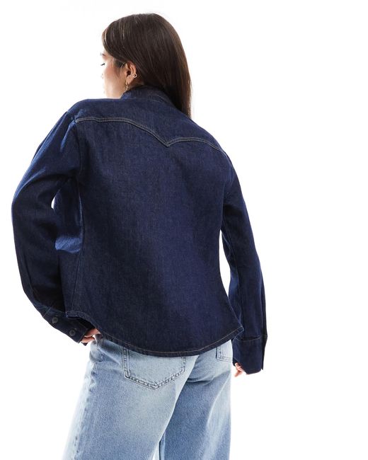 ASOS Blue – tailliertes jeanshemd
