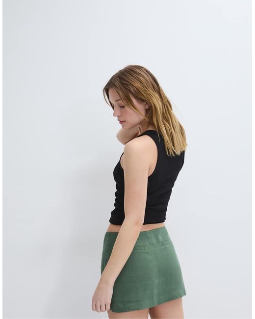 Stradivarius Green Mini Skort