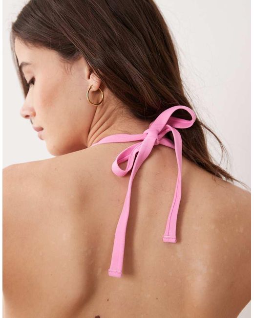 Peek & Beau Blue Apex Triangle Bikini Top With Contrast