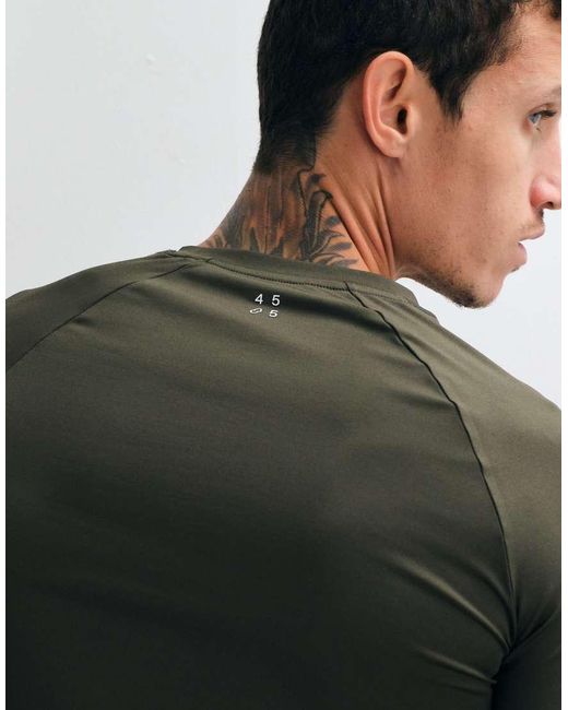 4505 Brown Icon Active Quick Dry Muscle Fit Base Layer Training Long Sleeve Top for men