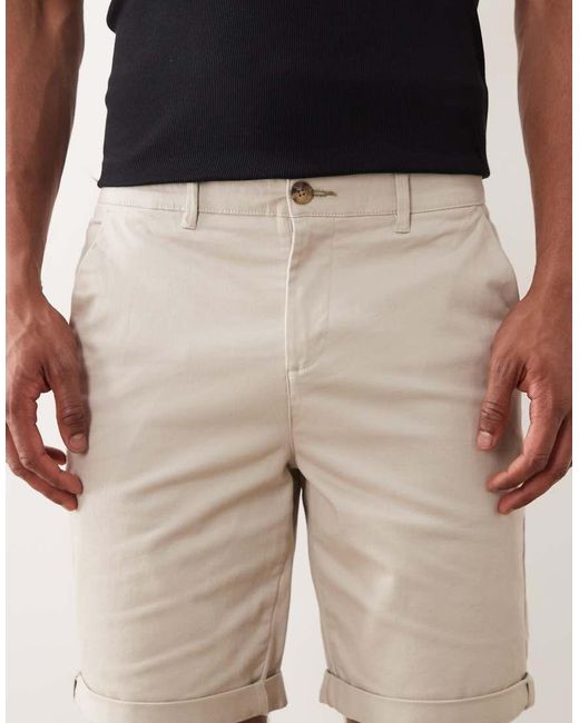 Only & Sons Natural Regular Fit Chino Shorts for men