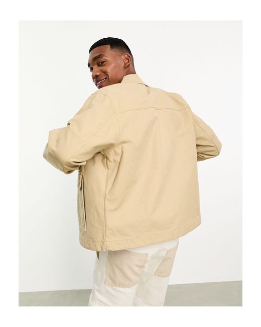 Veste fonctionnelle courte coupe carrée - beige Calvin Klein pour homme en coloris Natural
