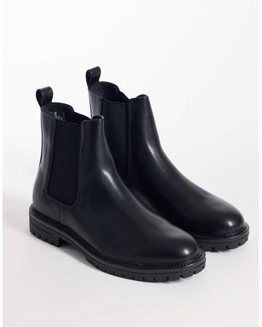 ASOS Blue Chelsea Boots With Cleated Sole for men