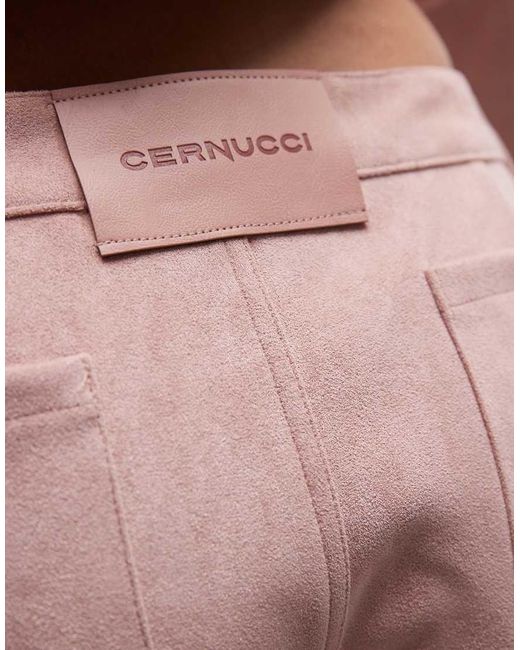 CERNUCCI Pink Faux Suede Micro Shorts