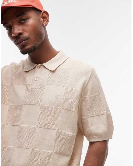 Polo A Quadri di Carhartt in Natural da Uomo