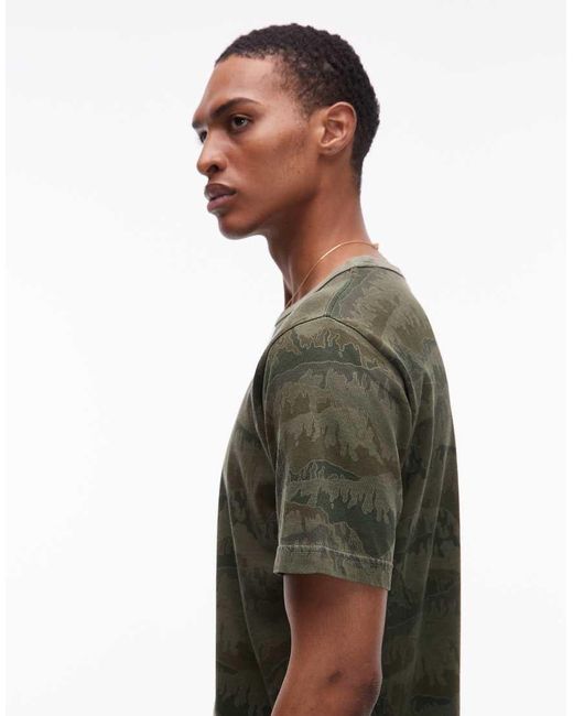 Camiseta Caqui Con Estampado De Camuflaje De Paul Smith de hombre de color Green