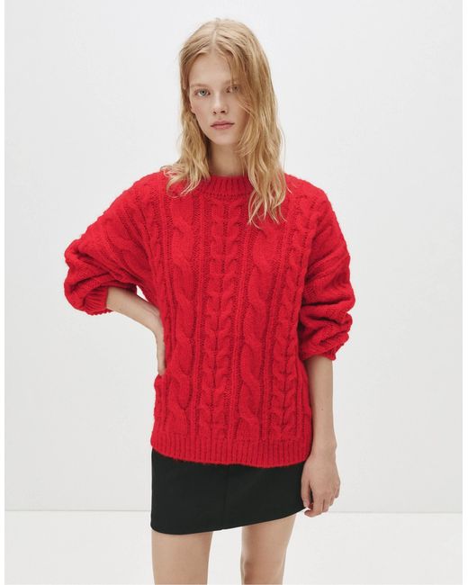 Pull&Bear Red – oversize-pullover