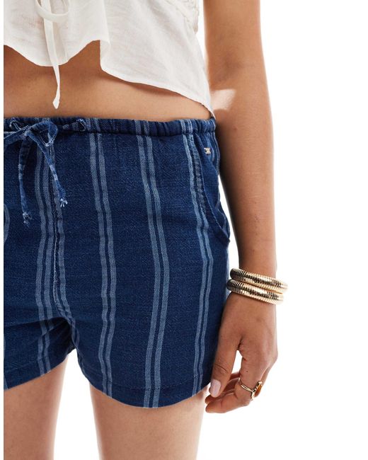 Pull&Bear Blue Striped Short