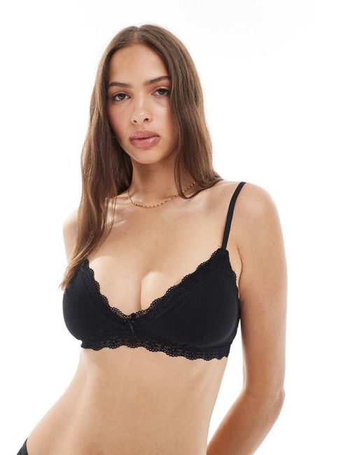 Cotton On Black Scallop Edge Bralette