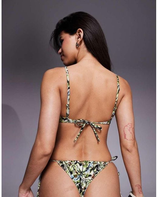 Candypants Black Abstract Print Tieside Bikini Bottom