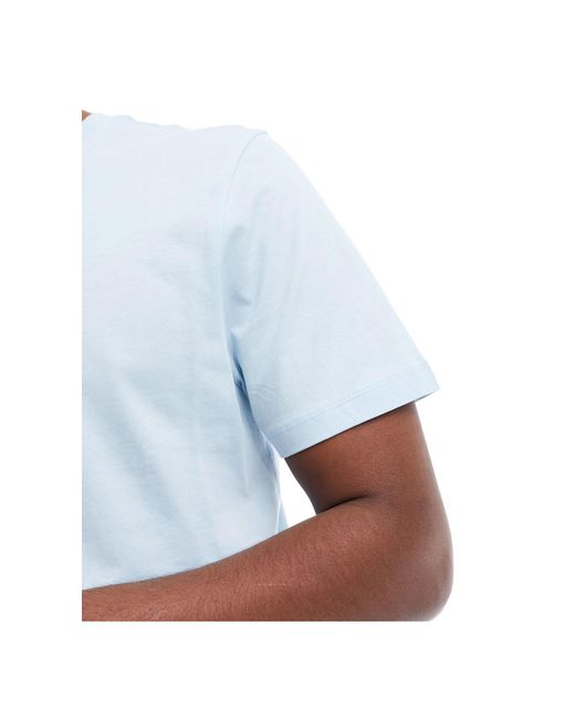 Camiseta azul claro con cuello redondo New Look de hombre de color White