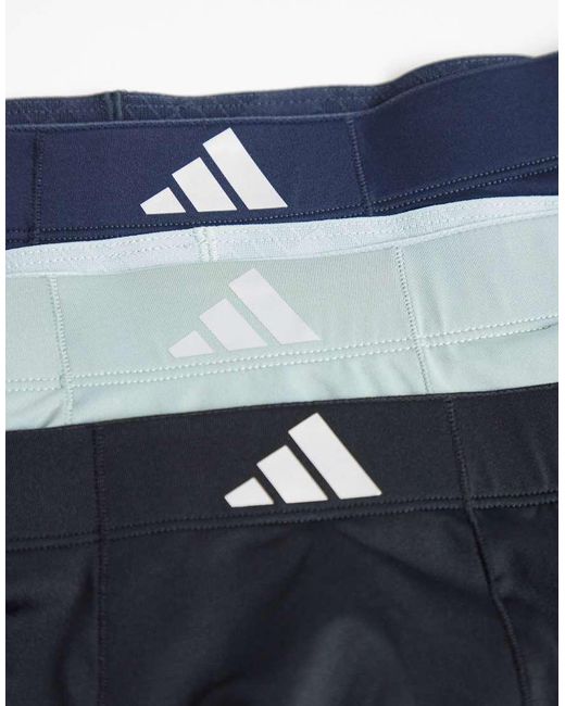 Adidas Blue Active Micro 3 Pack Trunks for men