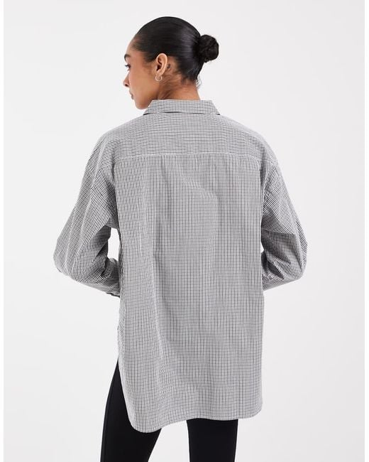 JJXX Gray Jamie Oversized Striped Poplin Shirt