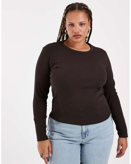 Vero Moda Black Long Sleeve Baby Rib Top