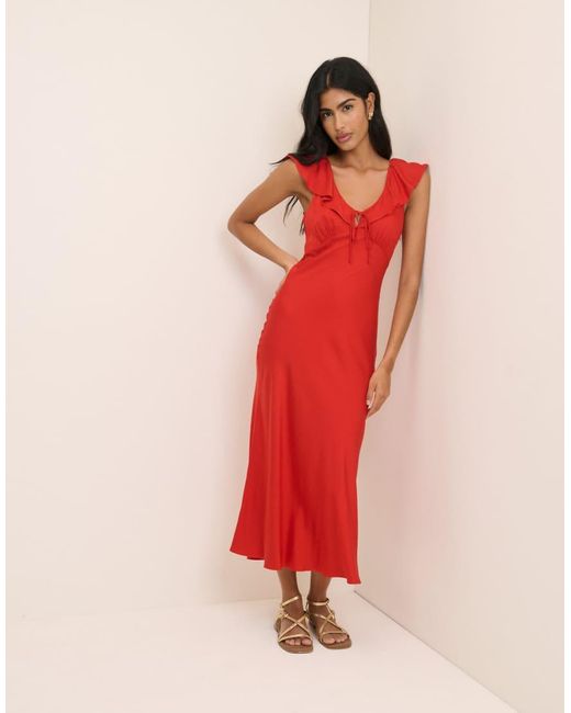 Nobody's Child Red Cleo Midi Slip Dress
